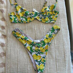 WEWOREWHAT x Onia Lydia Lemon top and Delilah bottom Bikini